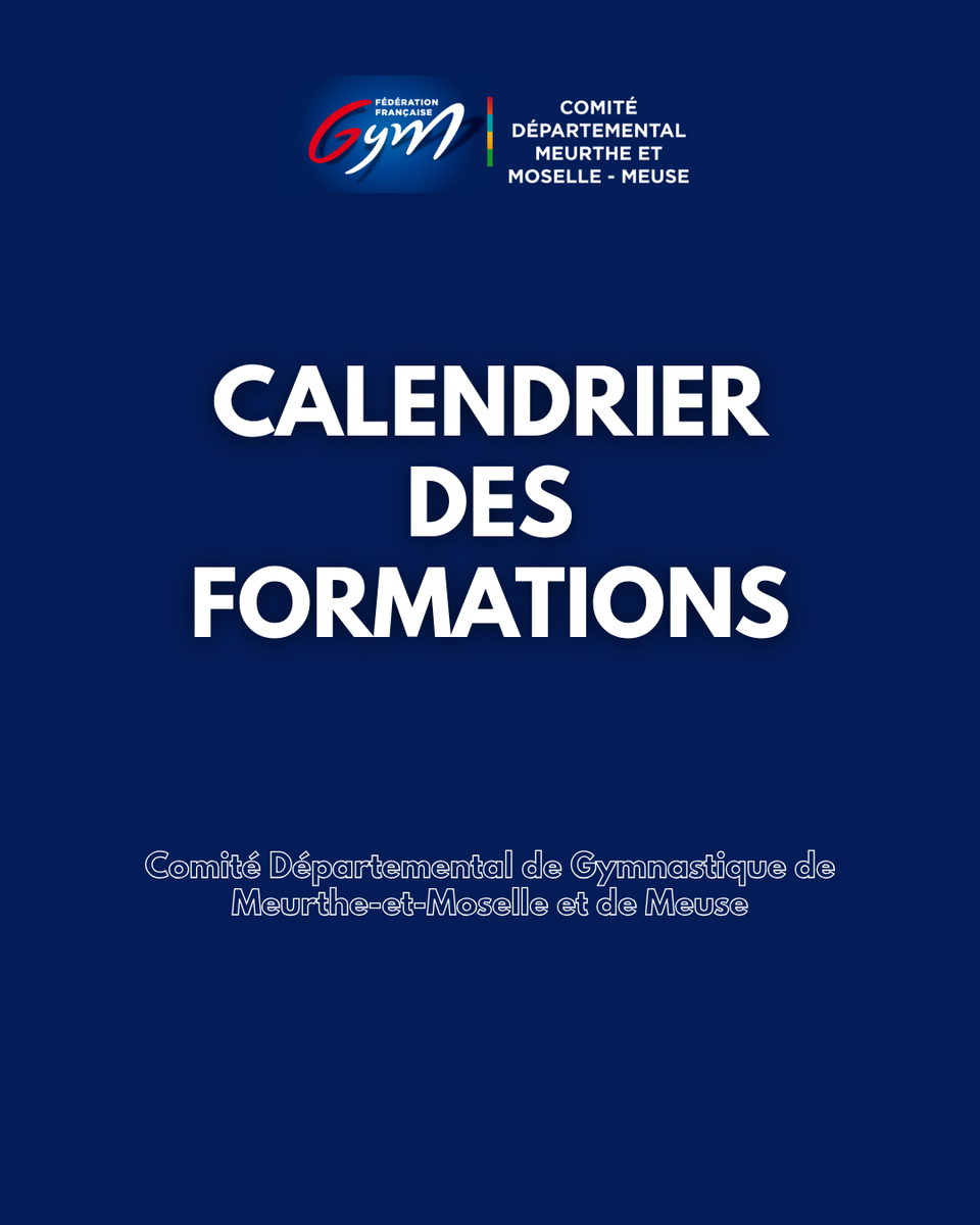 Calendrier des formations 2026-2027