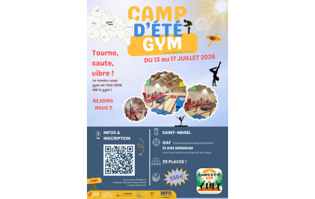 Inscriptions CAMP ÉTÉ GYM 2026 - OUVERTES !!